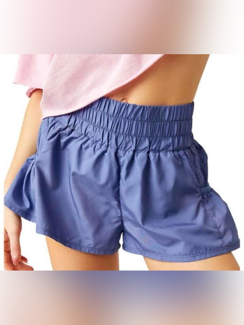 Free People FP Movement Get Your Flirt On Shorts Blue Athletic Size Medium